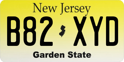 NJ license plate B82XYD