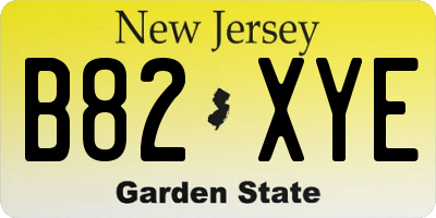 NJ license plate B82XYE