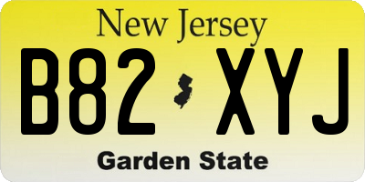 NJ license plate B82XYJ