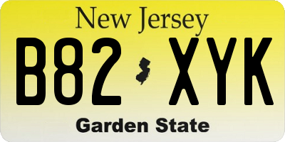 NJ license plate B82XYK