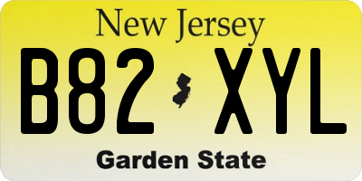 NJ license plate B82XYL