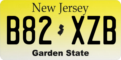NJ license plate B82XZB