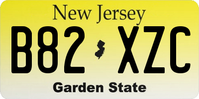 NJ license plate B82XZC