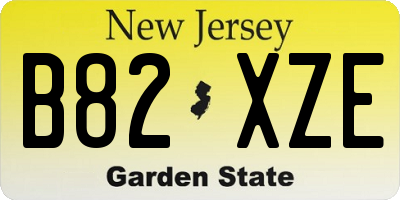 NJ license plate B82XZE