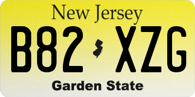 NJ license plate B82XZG