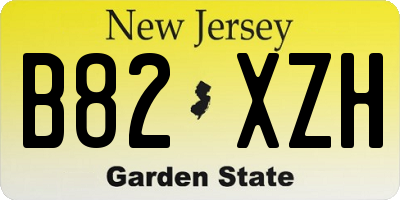 NJ license plate B82XZH