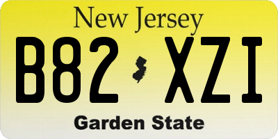 NJ license plate B82XZI