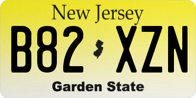 NJ license plate B82XZN