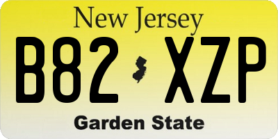 NJ license plate B82XZP