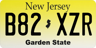 NJ license plate B82XZR