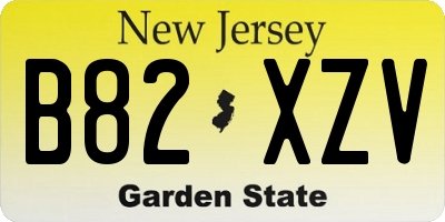 NJ license plate B82XZV