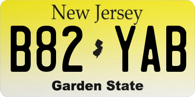 NJ license plate B82YAB
