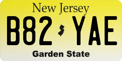 NJ license plate B82YAE