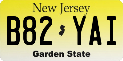 NJ license plate B82YAI