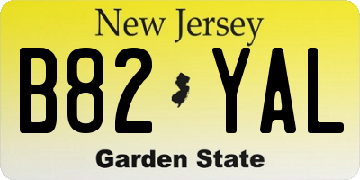 NJ license plate B82YAL