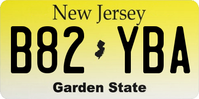 NJ license plate B82YBA