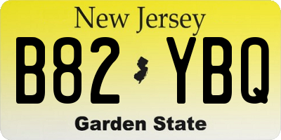 NJ license plate B82YBQ