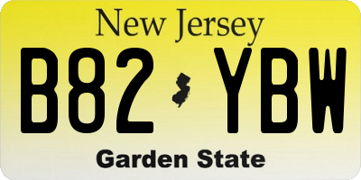 NJ license plate B82YBW