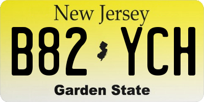 NJ license plate B82YCH