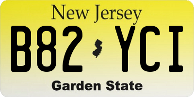 NJ license plate B82YCI