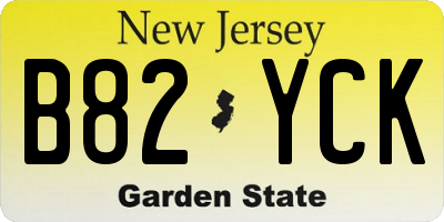 NJ license plate B82YCK