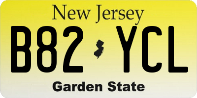 NJ license plate B82YCL
