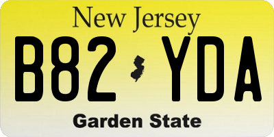NJ license plate B82YDA