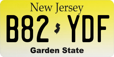 NJ license plate B82YDF