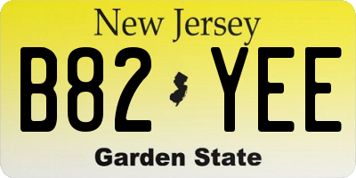 NJ license plate B82YEE
