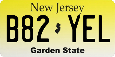 NJ license plate B82YEL