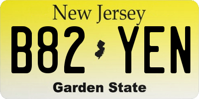 NJ license plate B82YEN