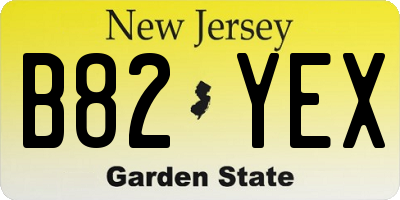NJ license plate B82YEX