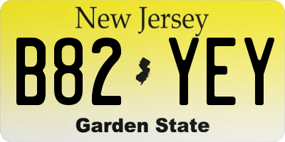 NJ license plate B82YEY