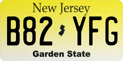 NJ license plate B82YFG