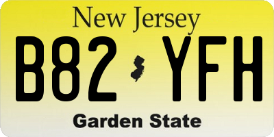 NJ license plate B82YFH