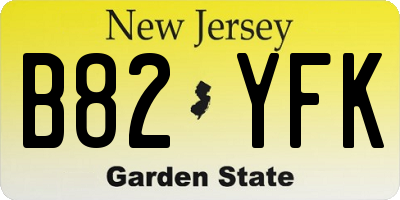 NJ license plate B82YFK