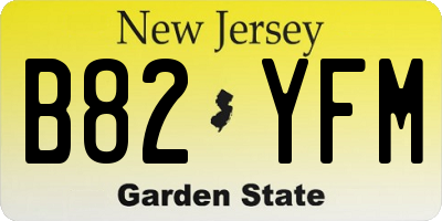 NJ license plate B82YFM