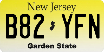 NJ license plate B82YFN