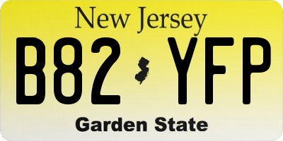 NJ license plate B82YFP