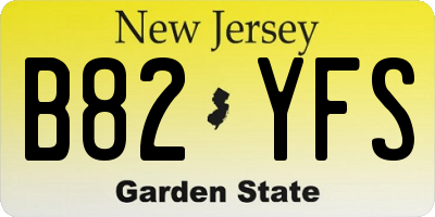 NJ license plate B82YFS