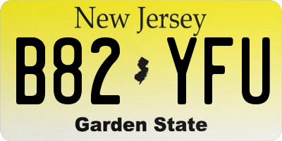 NJ license plate B82YFU