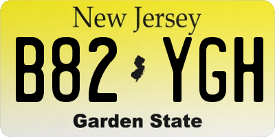 NJ license plate B82YGH