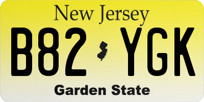 NJ license plate B82YGK