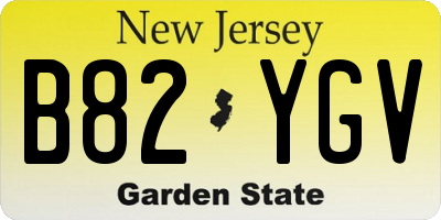 NJ license plate B82YGV