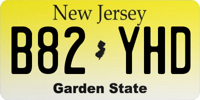 NJ license plate B82YHD