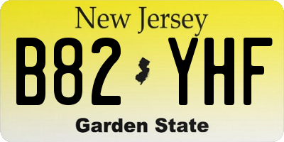 NJ license plate B82YHF