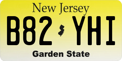 NJ license plate B82YHI