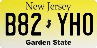 NJ license plate B82YHO