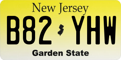 NJ license plate B82YHW