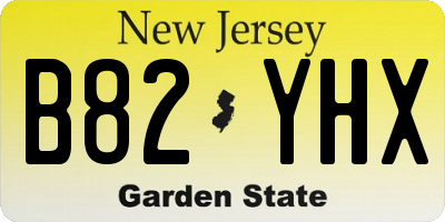 NJ license plate B82YHX